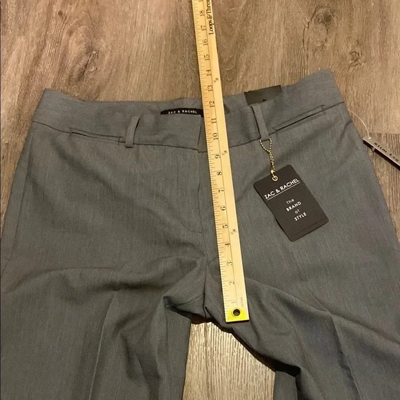 Zac & Rachel Slim Leg Short Length Solid Dress Pants Grey 8 NWT - Picture 4 of 8
